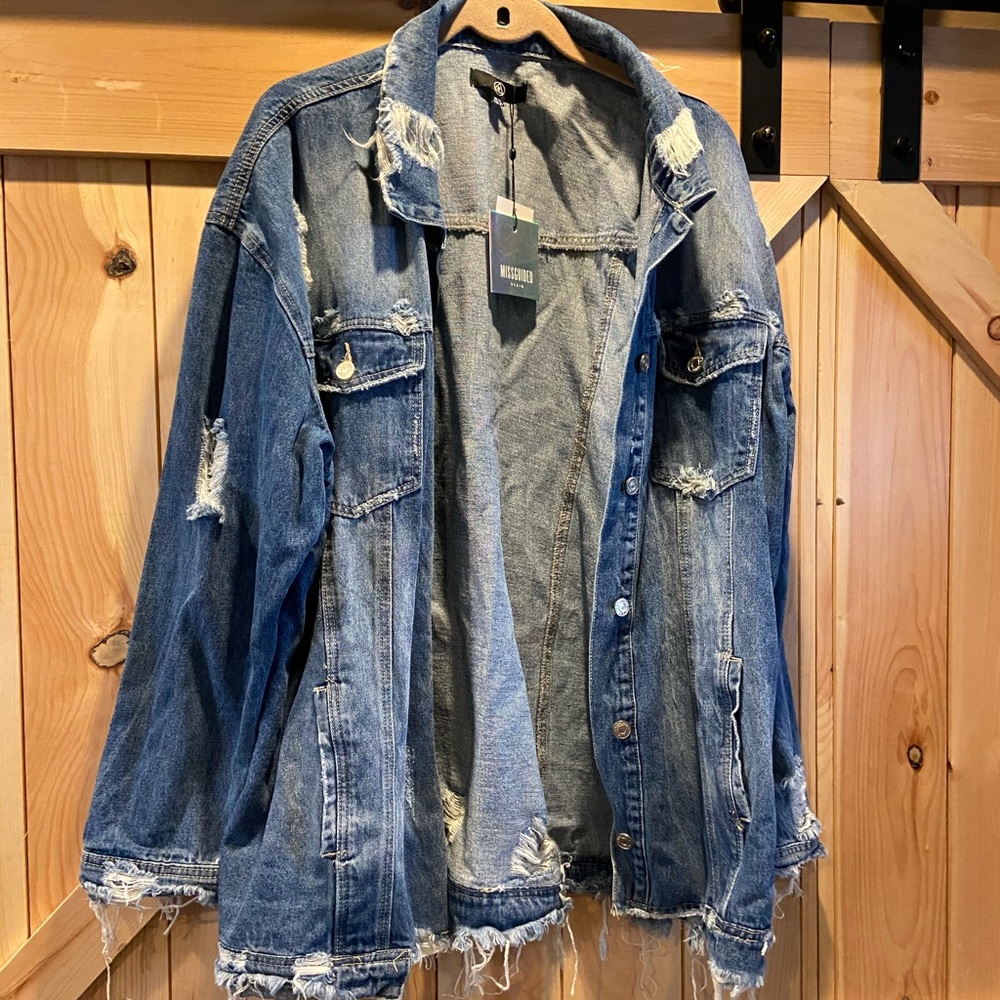 Missguided Distressed Denim Jacket